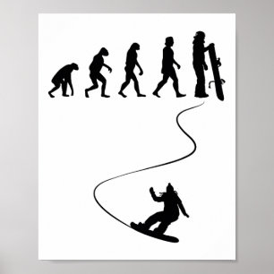 Drawn Simple Evolution Snowboard 1 Poster