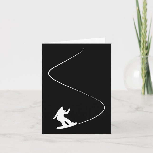 Drawn Simple Snowboard Girl 1  Card (Front)