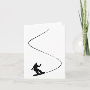 Drawn Simple Snowboard Girl  Card