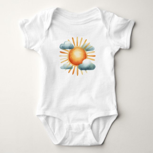 Drawn Sun Baby Bodysuit (Front)