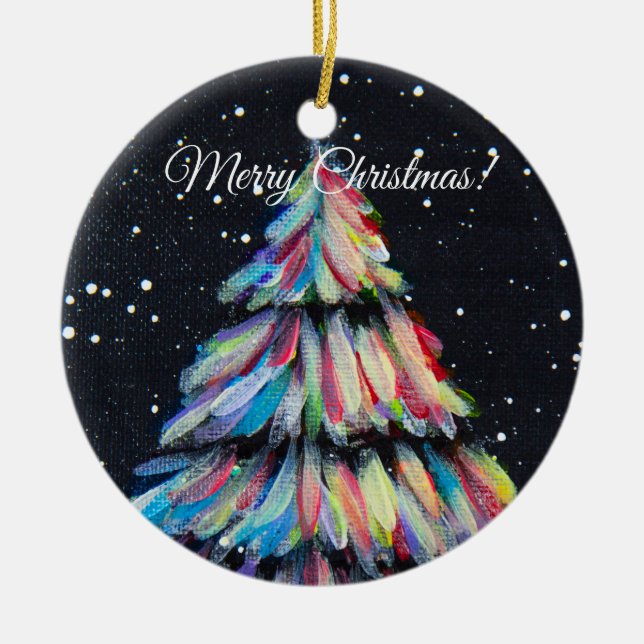 Drawn to Light Ceramic Tree Decoration (Front)