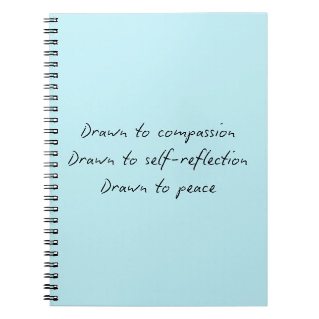 Drawn to Notebook in Ocean Blue with Poem (Front)