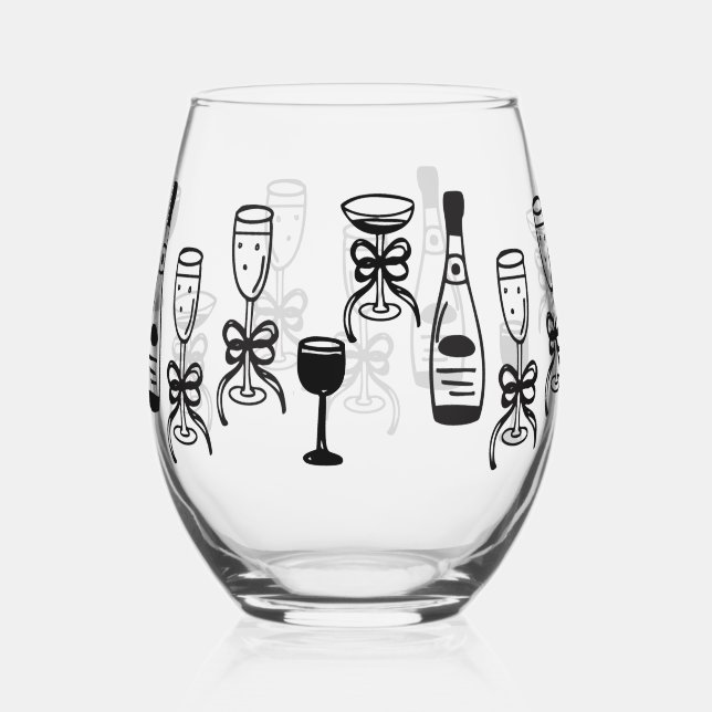 Drawn Together Champagne Glasses Wedding (Front)