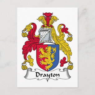 Drayton Family Crest Postcard