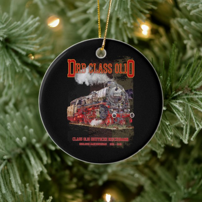 DRB Class 01.10 Steam Train. Deutsche Reichsbahn Ceramic Tree Decoration (Tree)
