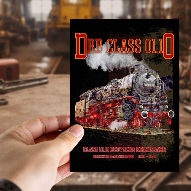 DRB Class 01.10 Steam Train. Deutsche Reichsbahn Postcard (DRB Class 01.10 Steam Train. Deutsche Reichsbahn. Postcard)