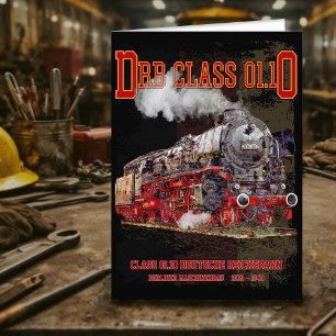 DRB Class 01.10 Steam Train. Deutsche Reichsbahn Thank You Card