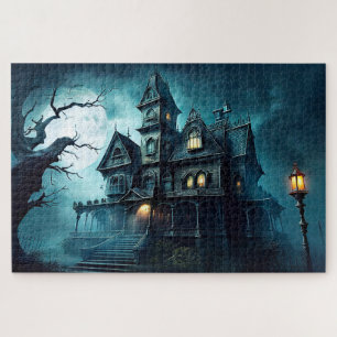 Dreadful Halloween Haunted Mansion After Midnight Jigsaw Puzzle
