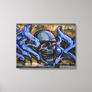 Dreadful Skull With Burning Eyes Canvas Print