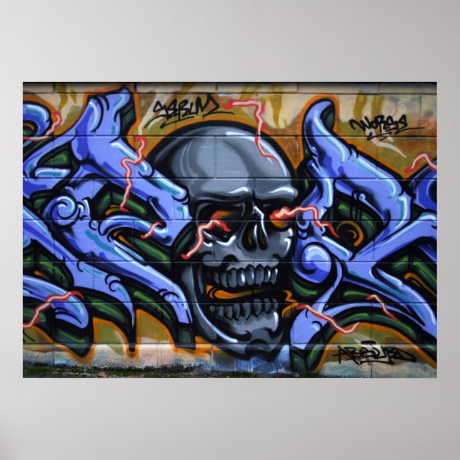 Dreadful Skull With Burning Eyes Poster (Front)