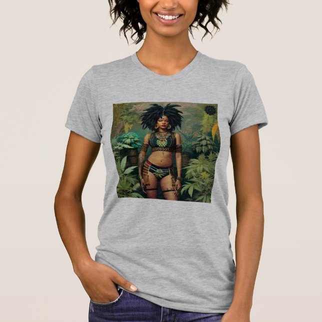 Dreadlock Queen Cheeba Heather Grey T-Shirt (Front)