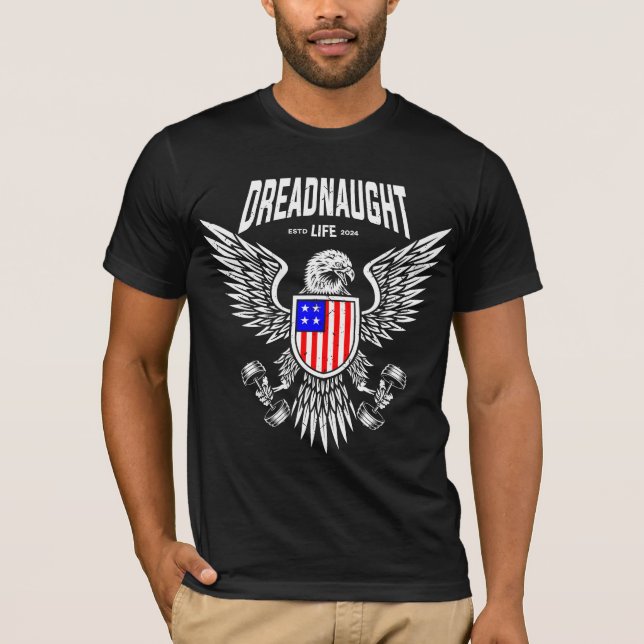 Dreadnaught Eagle Flag (colour) Logo T-Shirt (Front)