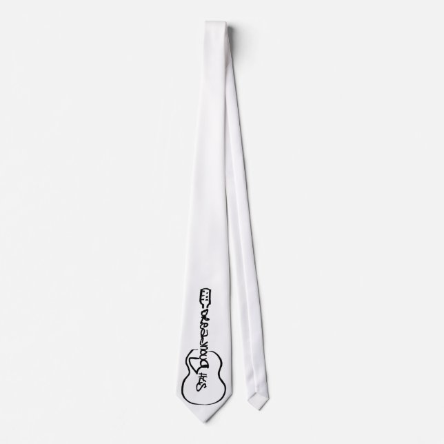 Dreadnaughts Abstract Acoustic Guitar Logo Tie (Front)