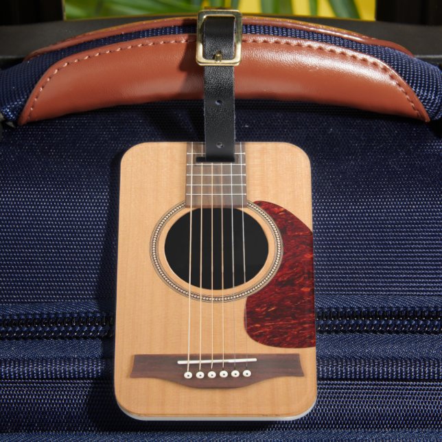Dreadnought Acoustic 6 String Guitar Luggage Tag (Front Insitu 2)