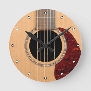 Dreadnought Acoustic 6 String Guitar Round Clock