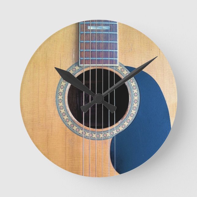 Dreadnought Acoustic Guitar Round Clock (Front)