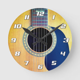 Dreadnought Acoustic Guitar Round Clock