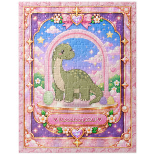 Dreadnoughtus Dinosaur, Kawaii Art Jigsaw Puzzle