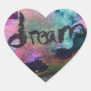 Dream Alcohol Inks painted by Angelandspot Heart Sticker