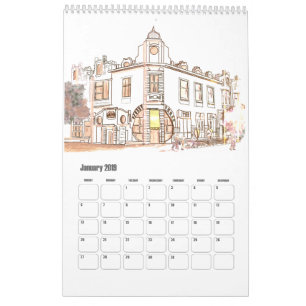 Dream and travel around cities calendar