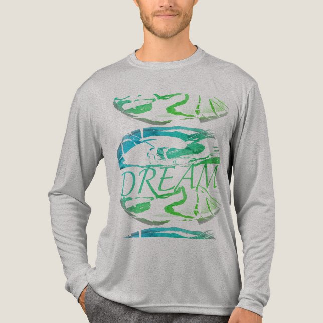 "Dream" Aqua Light Green Inspirational Abstract  Tri-Blend Shirt (Front)
