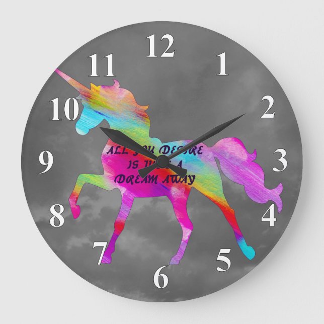 Dream Away Unicorn Large Clock (Front)
