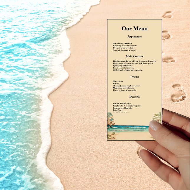 Dream Beach Themed Wedding Dinner Menu (Creator Uploaded)