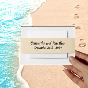 Dream Beach Themed Wedding Invitation Belly Band