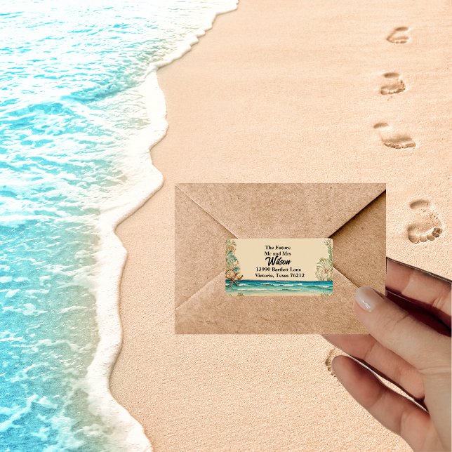 Dream Beach Themed Wedding Return Address Label (Creator Uploaded)