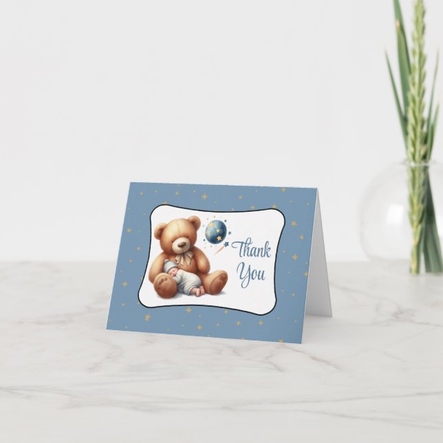 Dream Bear Baby Shower Thank You Card (Front)