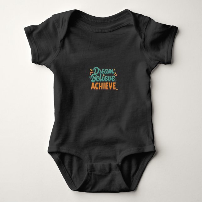 Dream. Believe. Achieve. Baby Jersey Bodysuit (Front)