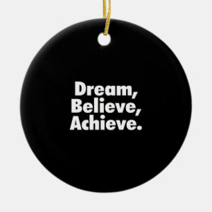 dream believe achieve ceramic tree decoration