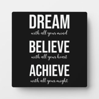 Dream Believe Achieve - Gym, Hustle, Success Plaque