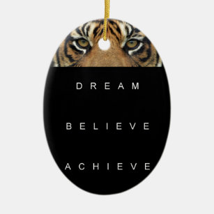 dream believe achieve motivational quote ceramic tree decoration
