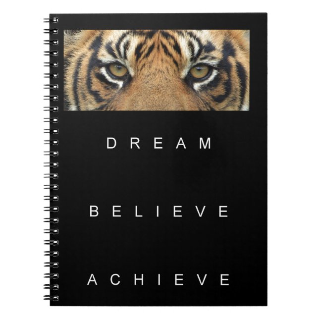 dream believe achieve motivational quote spiral notebook (Front)