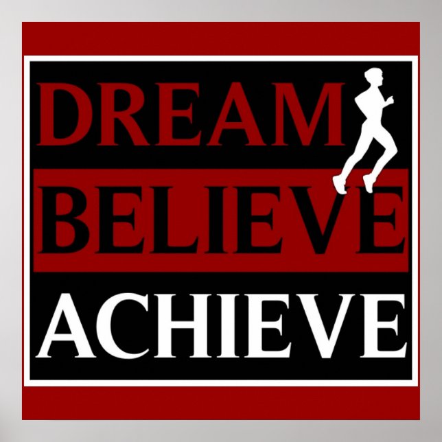 Dream Believe Achieve Running Poster (Front)