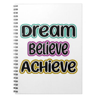 Dream, Believe, Achieve Spiral Photo Notebook