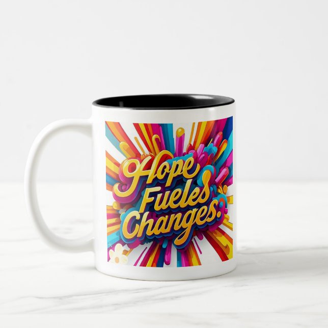 "Dream, Believe, Achieve" Two-Tone Coffee Mug (Left)