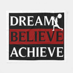 Dream Believe Achieve Weightlifter Fleece Blanket