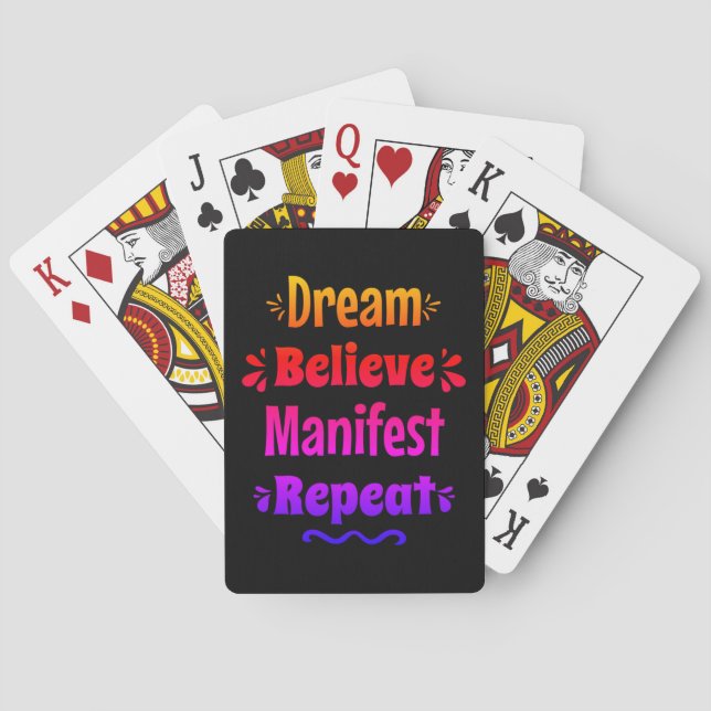 Dream Believe Manifest Repeat  - Inspirational Playing Cards (Back)