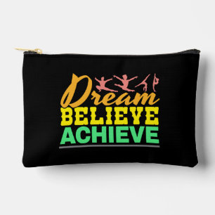 Dream Believe Quote - Women's Gymnastics Accessory Pouch