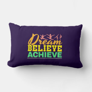 Dream Believe Quote - Women's Gymnastics Lumbar Cushion