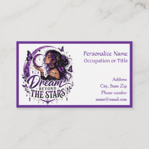 Dream Beyond the Stars Celestial Woman Purple Business Card