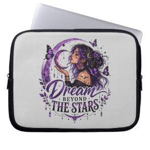 Dream Beyond The Stars Purple Celestial Woman Laptop Sleeve