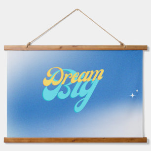 Dream Big blue Hanging Tapestry
