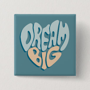 Dream Big: Blue Heart of Success 15 Cm Square Badge