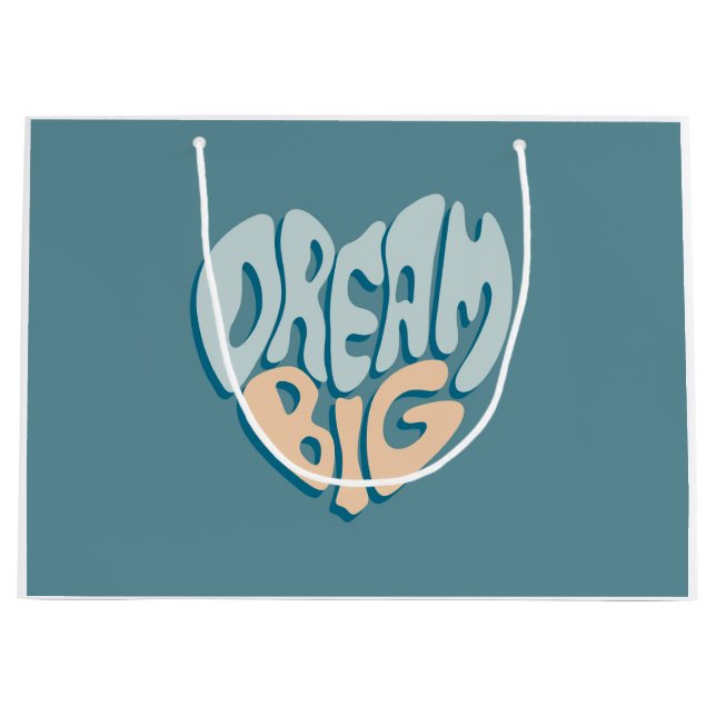 Dream Big: Blue Heart of Success Large Gift Bag (Front)