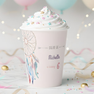 Dream Big Boho Dreamcatcher Birthday Paper Cups