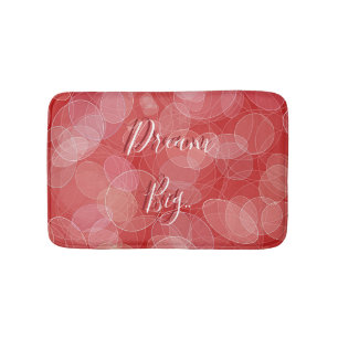Dream Big. Bokeh red texture Bath Mat