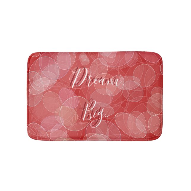Dream Big. Bokeh red texture Bath Mat (Front)